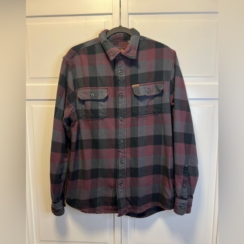 Orvis Heavyweight Flannel Button Down Shirt Size Men’s Medium Red/Gray/Black